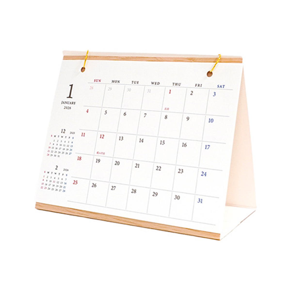 【在庫限り】カレンダー 2026 卓上 ナチュラルデザイン 308316