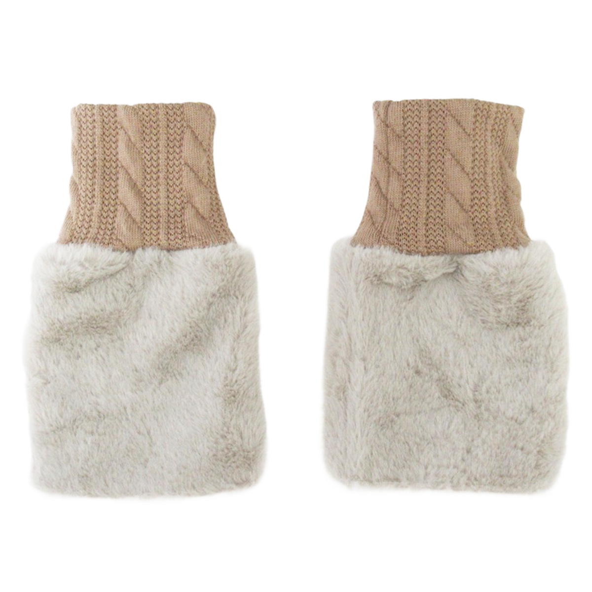 エコファーハンドウォーマー ケーブル ベージュ 308529