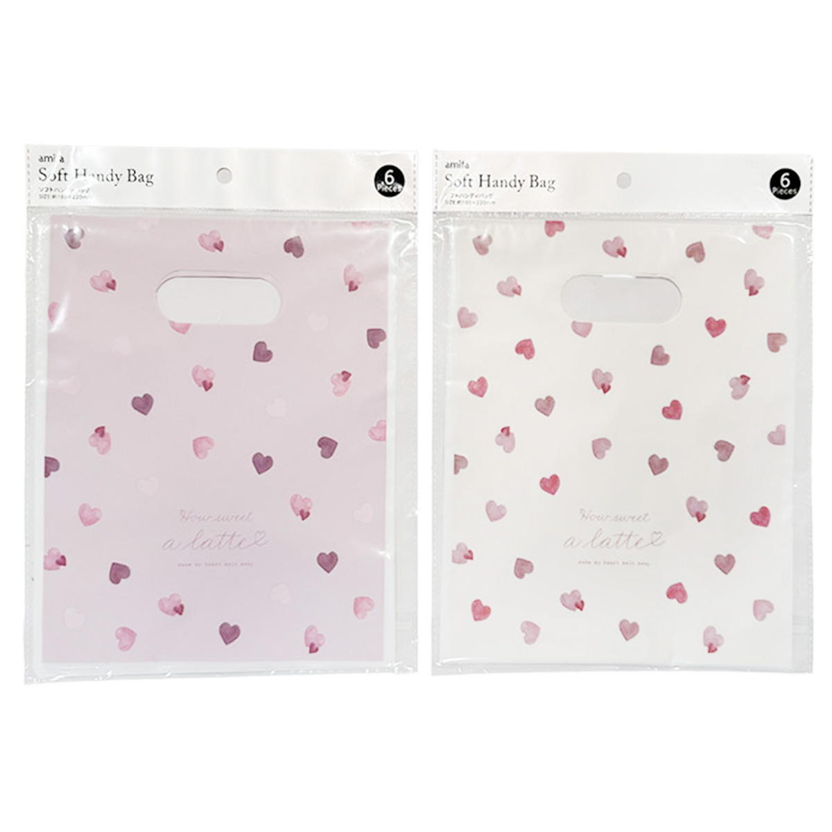 ソフトハンディバッグ S 6P 水彩ラテハート 308931