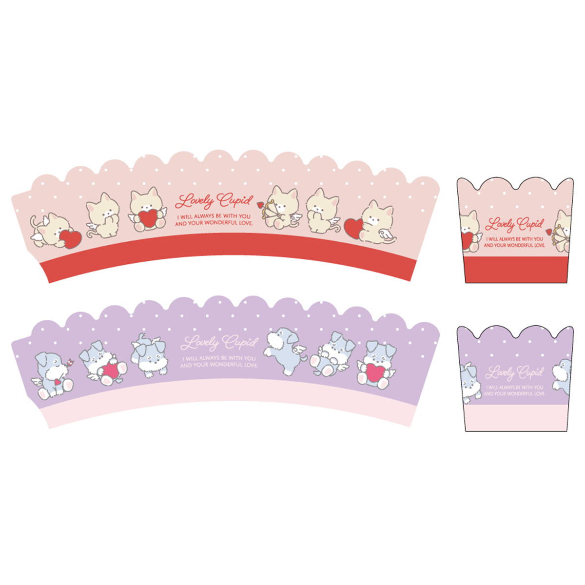 【在庫限り】マフィンカップ M 5P ラブリーキューピッド 308954