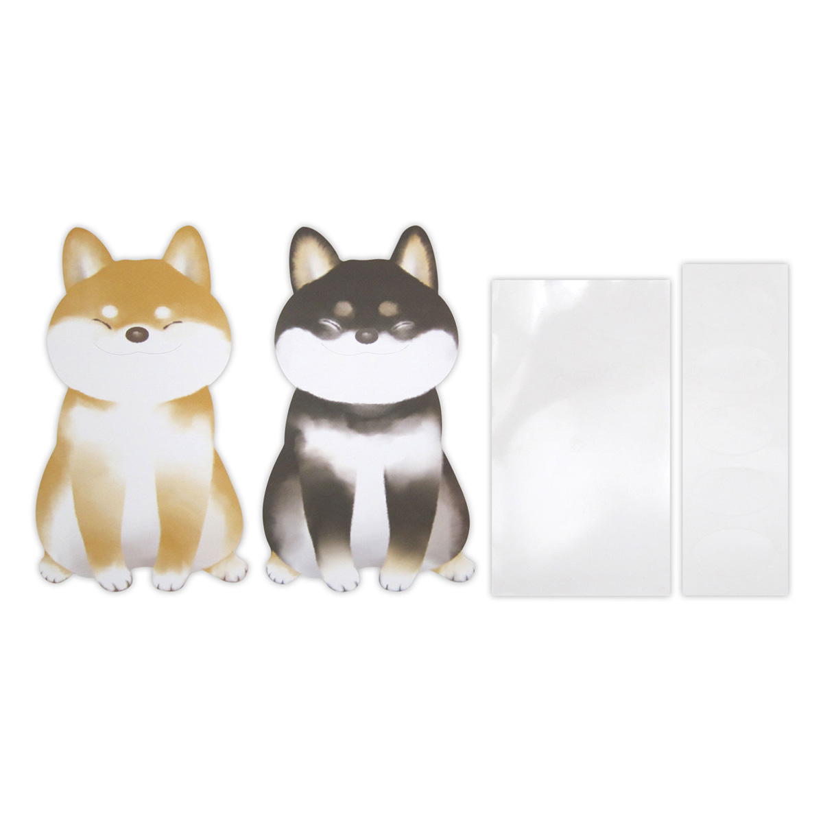 ラッピングカード袋シール付柴犬柄5セット 309030