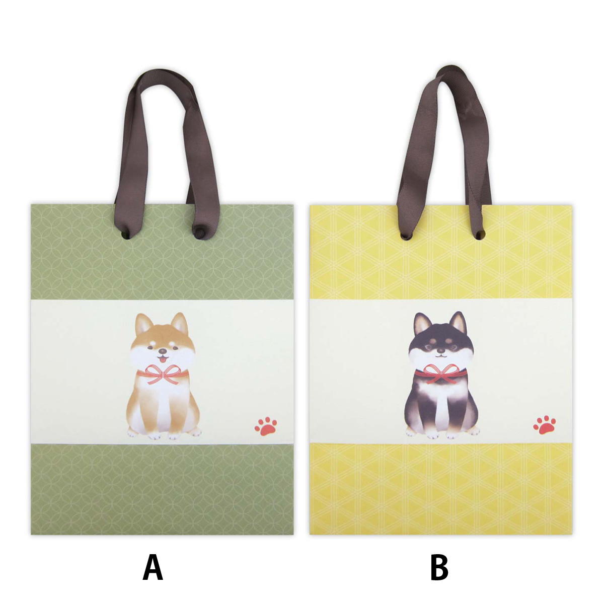 【在庫限り】ペーパーバッグ タテ 柴犬柄 309039