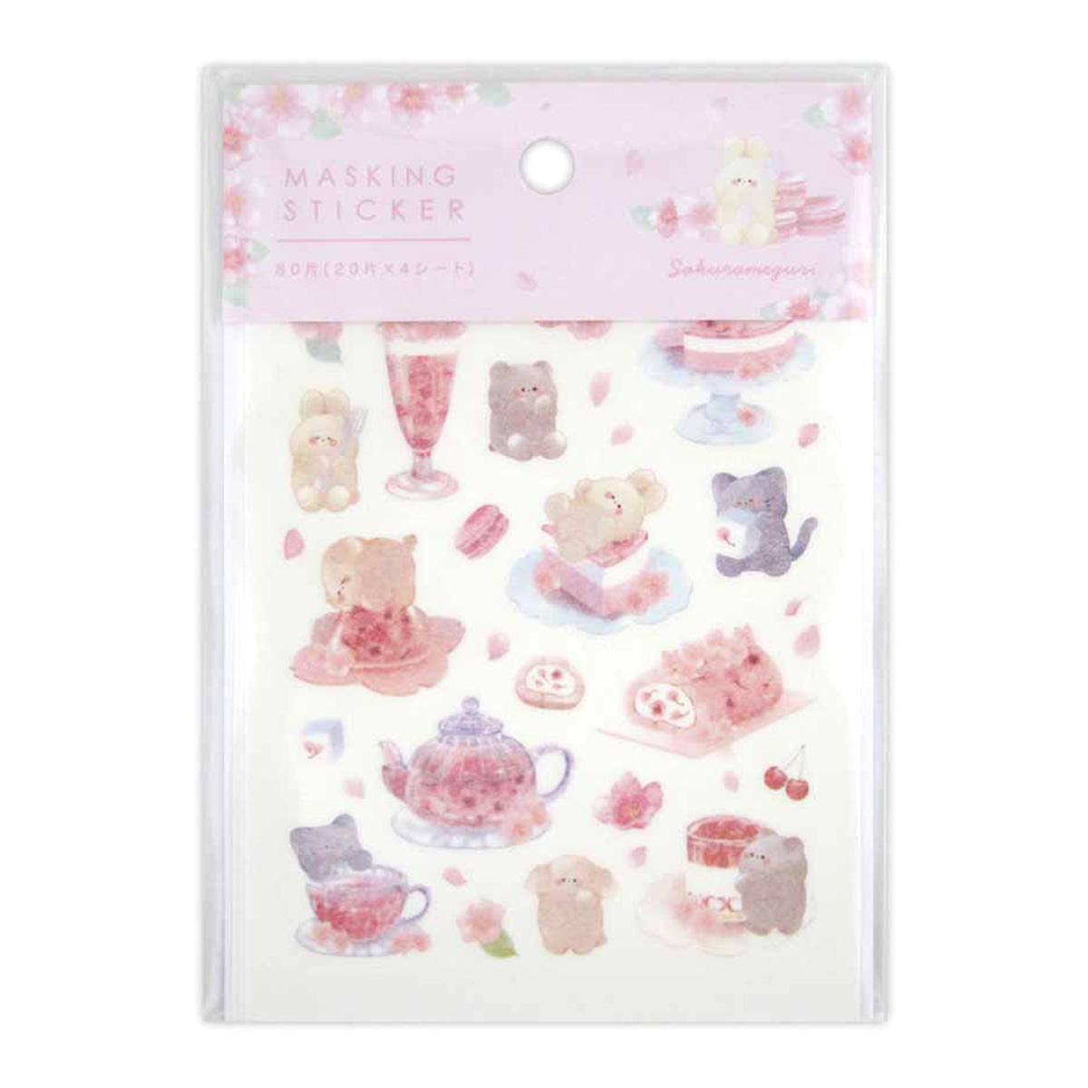 マスキングダイカットシール 桜巡り SE スイーツ柄 80片 309527