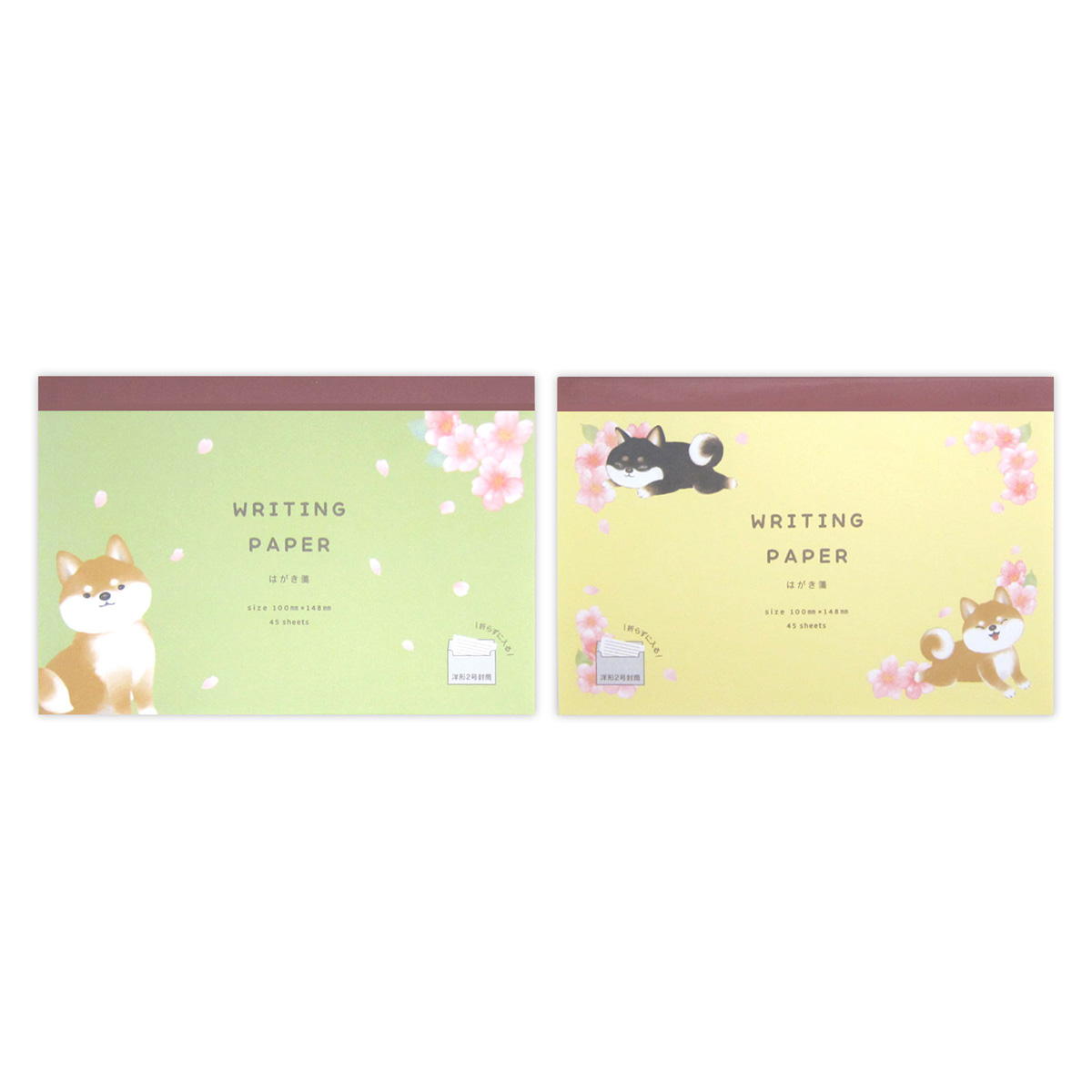 はがき箋 桜と柴犬柄 45枚 309556