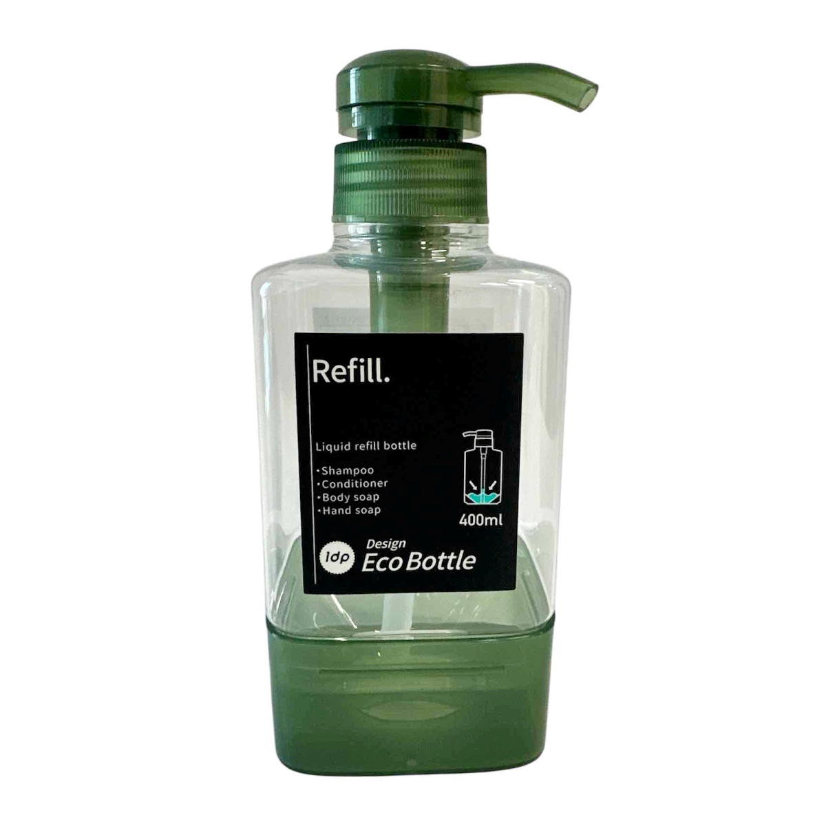 1dp 残さず使えるエコボトル400ML 角 グリーン 311544