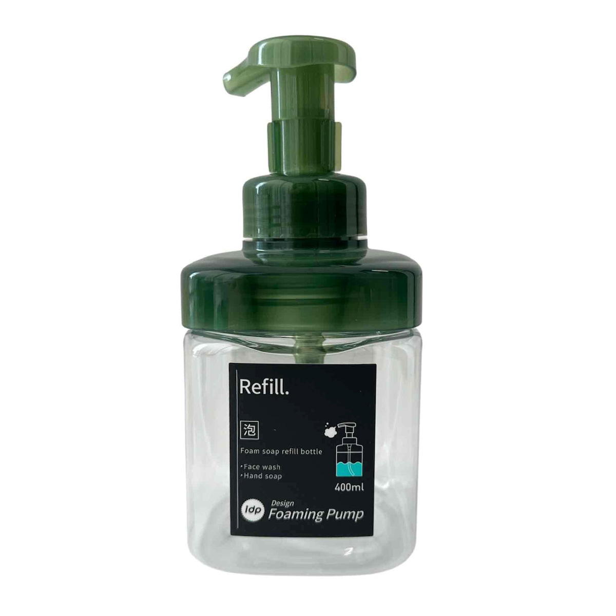 1dp 広口泡ボトル400ML 角 グリーン 311546