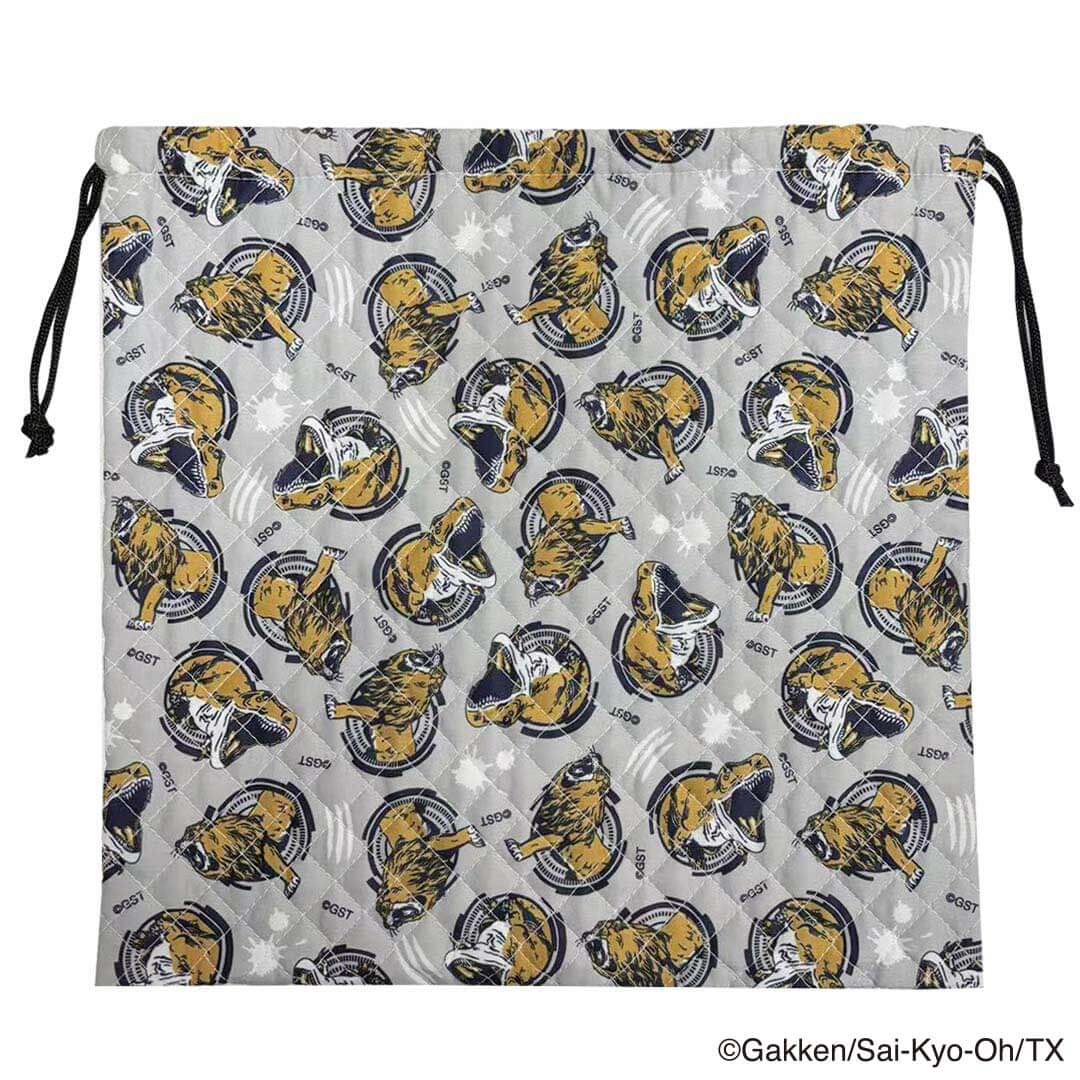 【在庫限り】最強王図鑑 フラット巾着 GY 311640