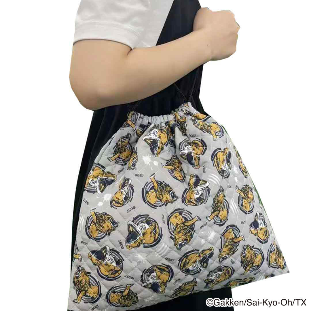 【在庫限り】最強王図鑑 フラット巾着 GY 311640