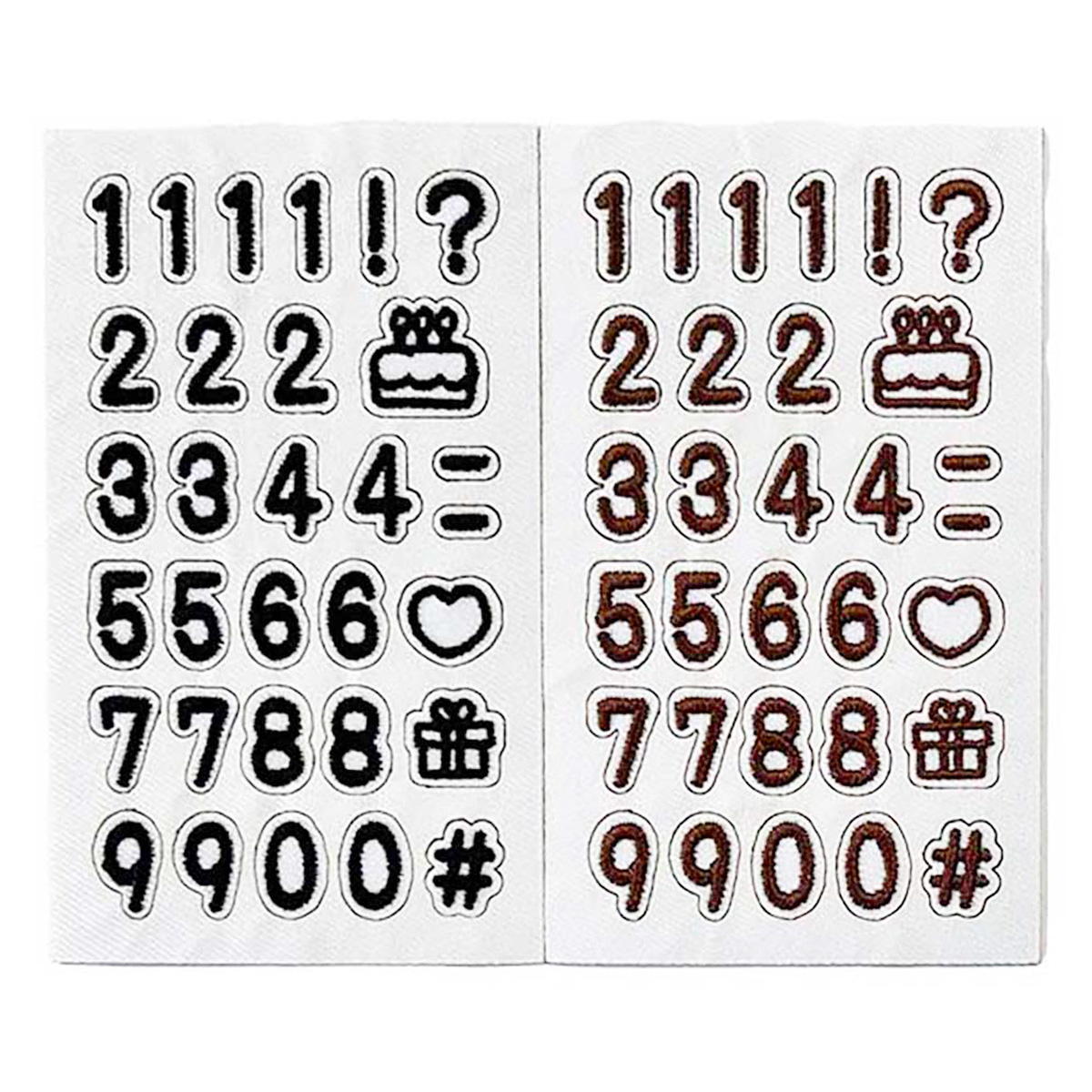 刺しゅうワッペンシート数字・記号 312359