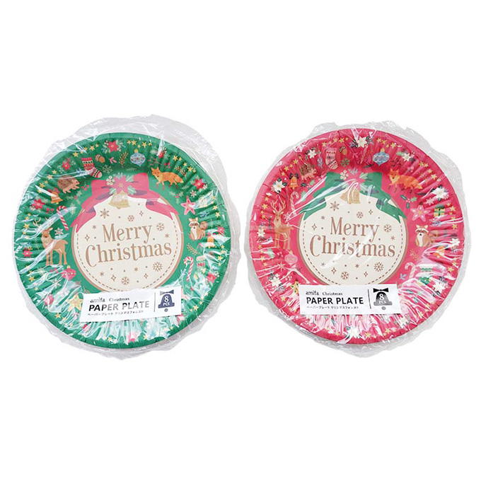 ペーパープレート 8P クリスマスフォレスト 315835