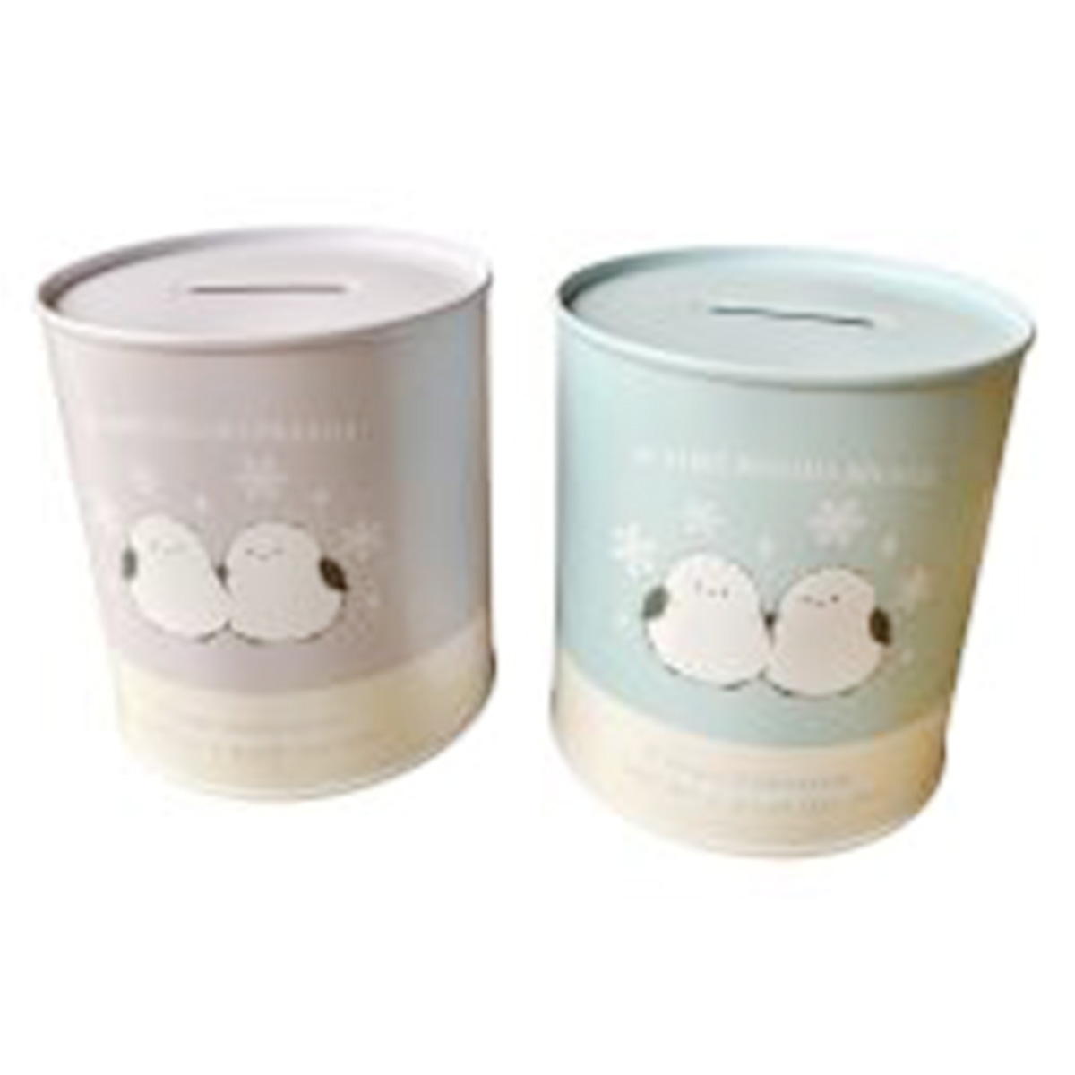 缶 貯金箱 10万 シマエナガ柄 317930