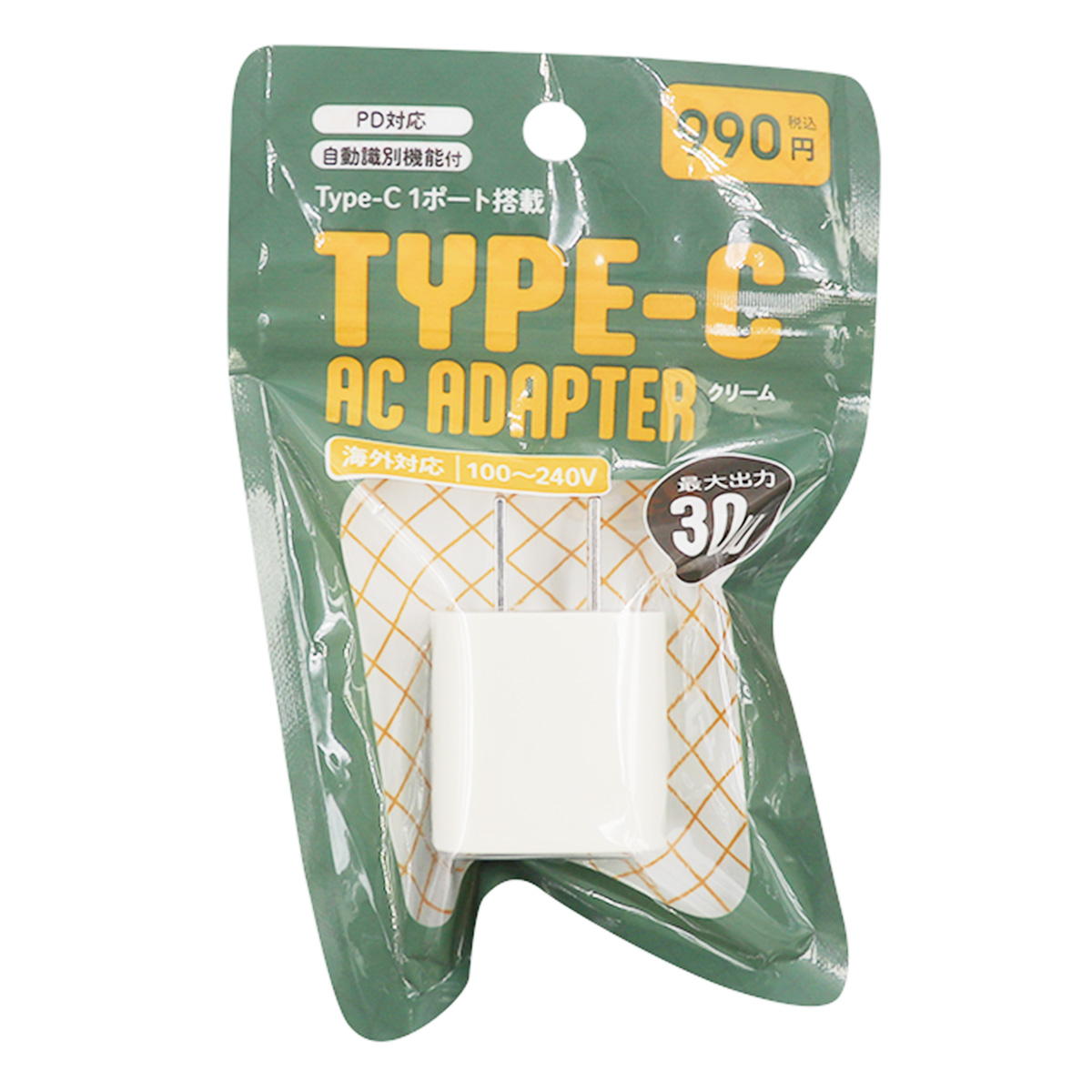 Type-C ACアダプタ クリーム 319273