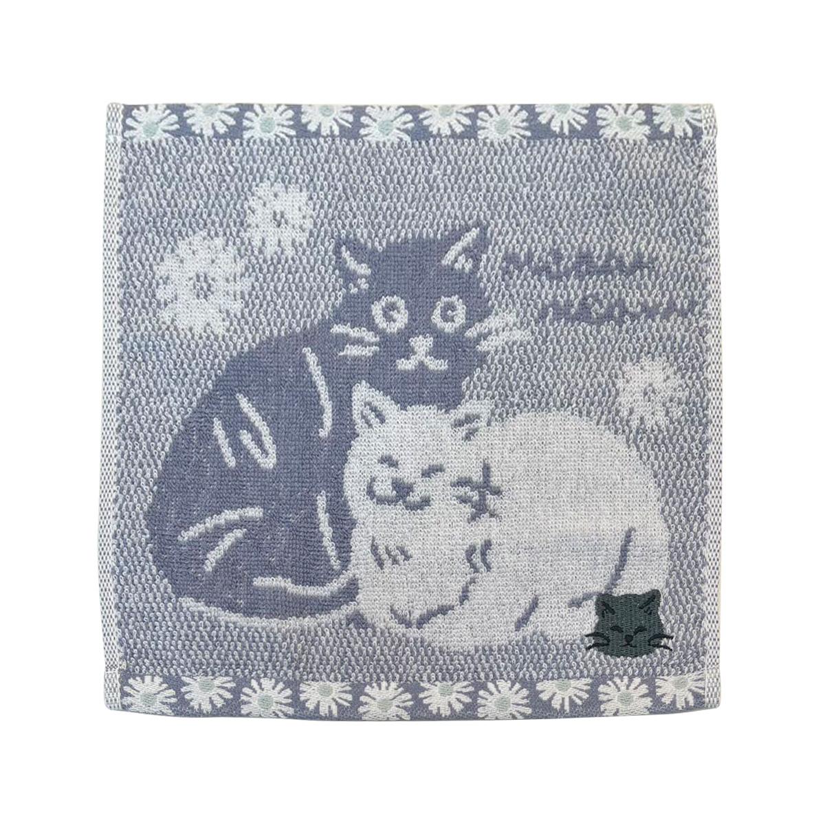 ミニタオル ねこ ブルー 319328