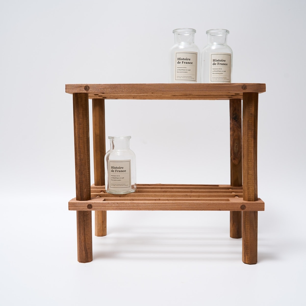 ラック 棚 木製 2段 diy 収納棚 おしゃれ 北欧 マルチフリーラック ハーフサイズ 31.5×19.5×29.5cm ブラウン 320317