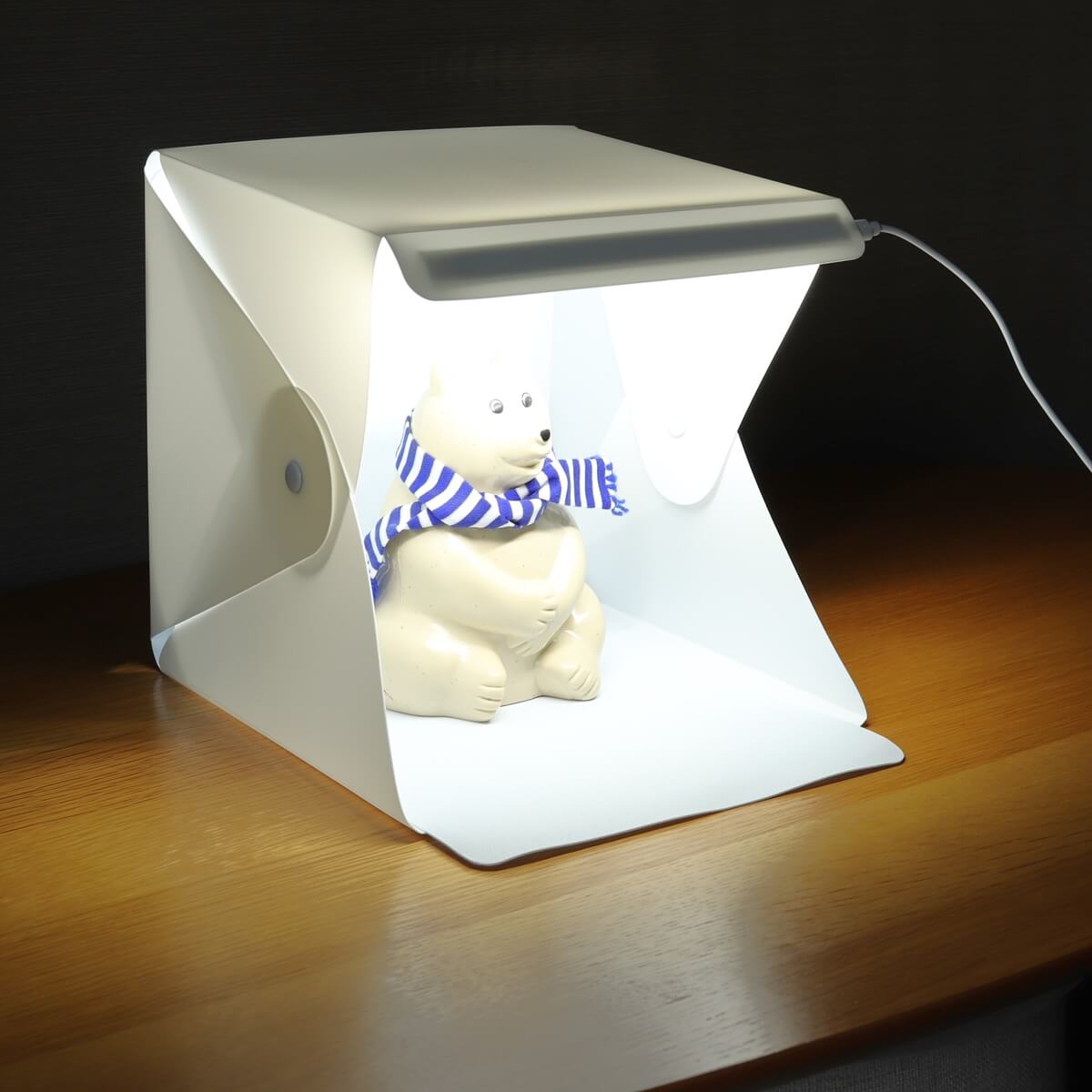 撮影ボックス 撮影キット 22cm LEDライト付 ミニスタジオ 商品撮影キット 321540