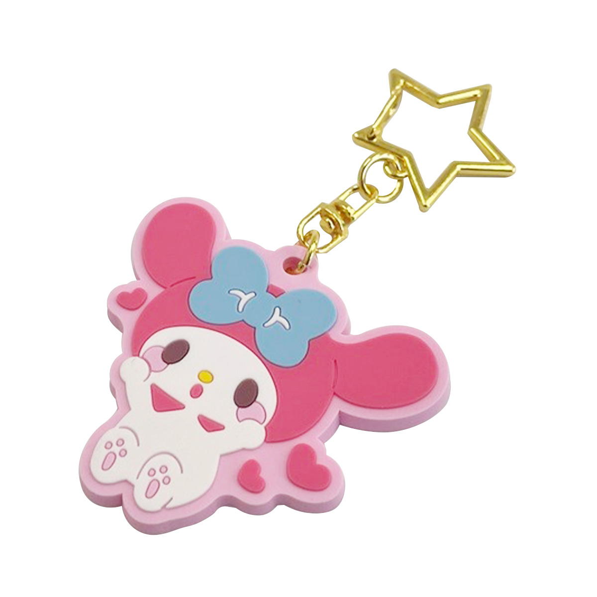 【OUTLET】sanrio マイメロ ラバーキーホルダーむきゅむきゅ 322101