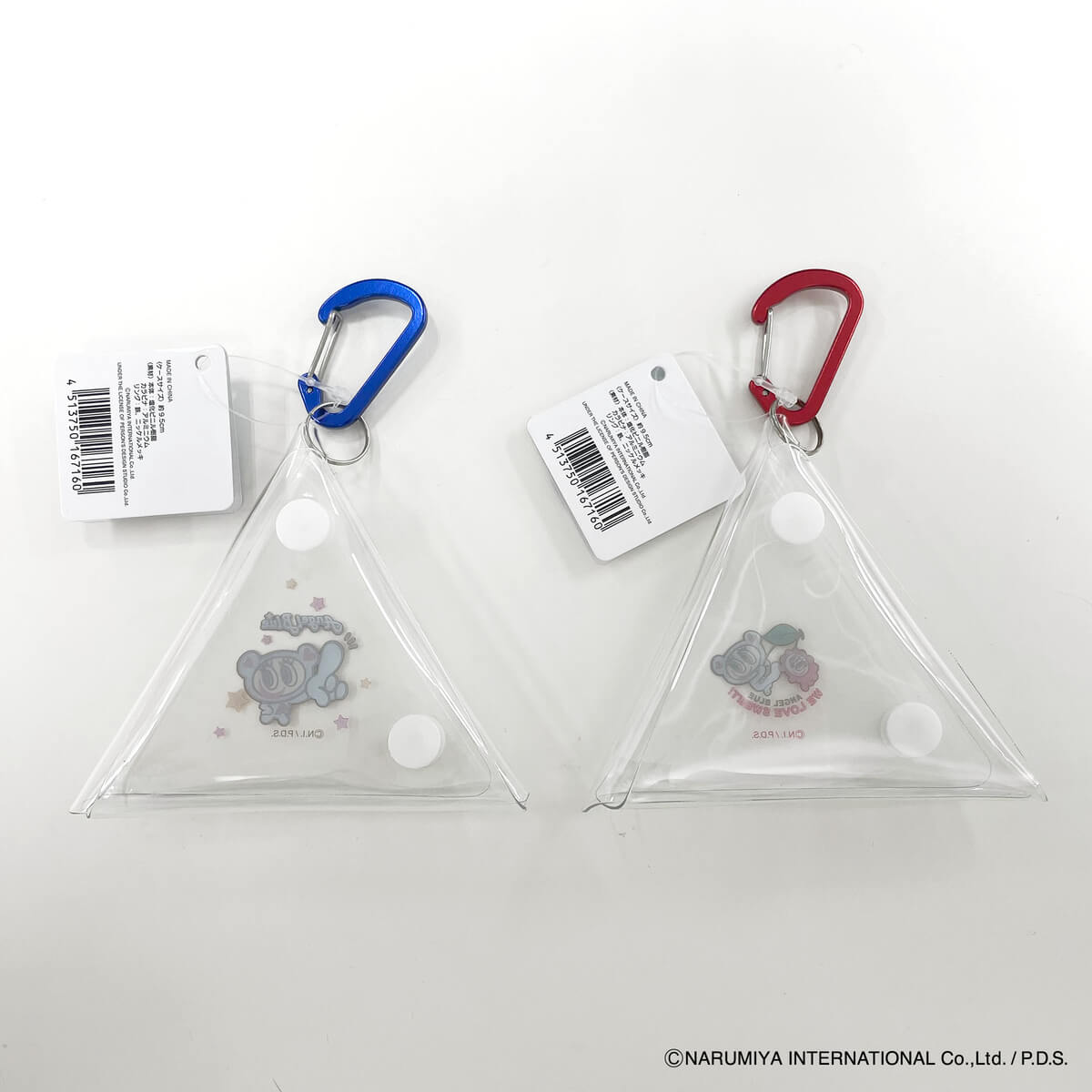 ANGEL BLUE カラビナ付き三角クリアケース 322656