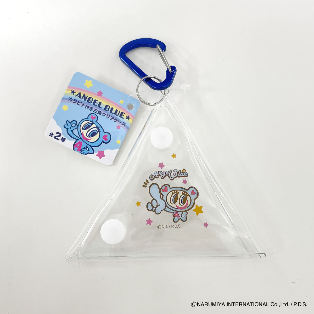 ANGEL BLUE カラビナ付き三角クリアケース 322656