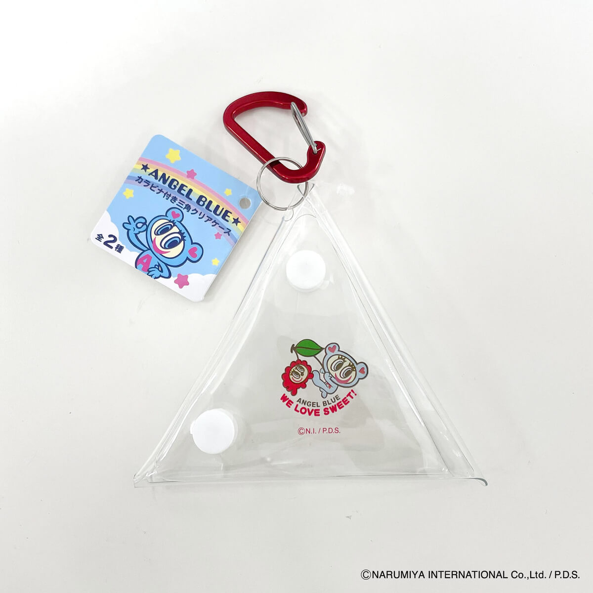 ANGEL BLUE カラビナ付き三角クリアケース 322656