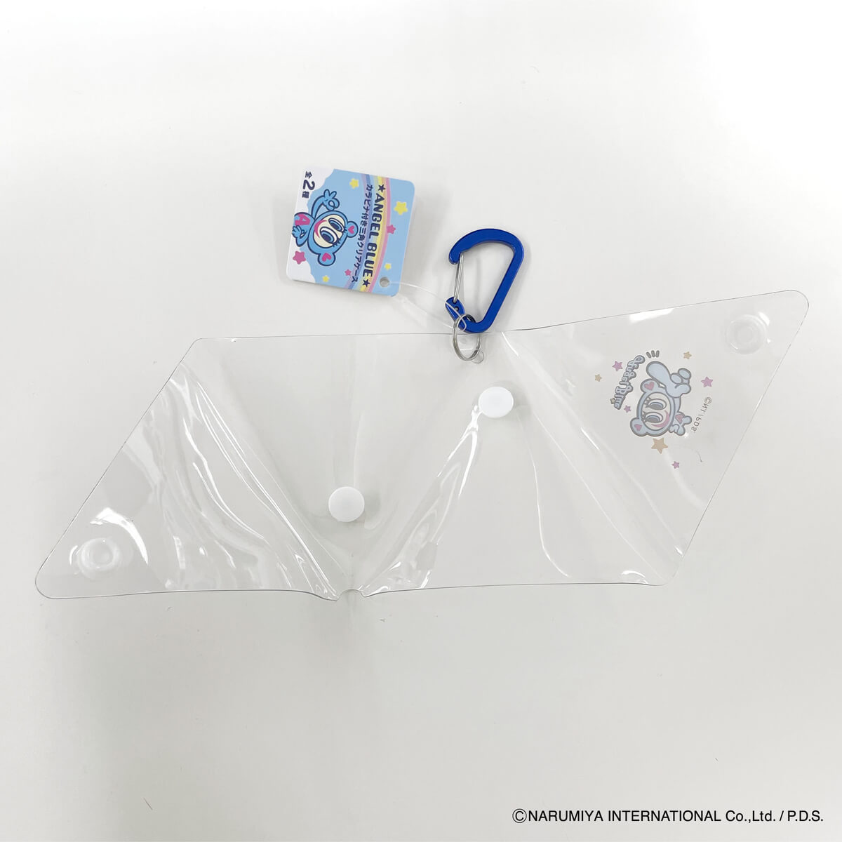 ANGEL BLUE カラビナ付き三角クリアケース 322656