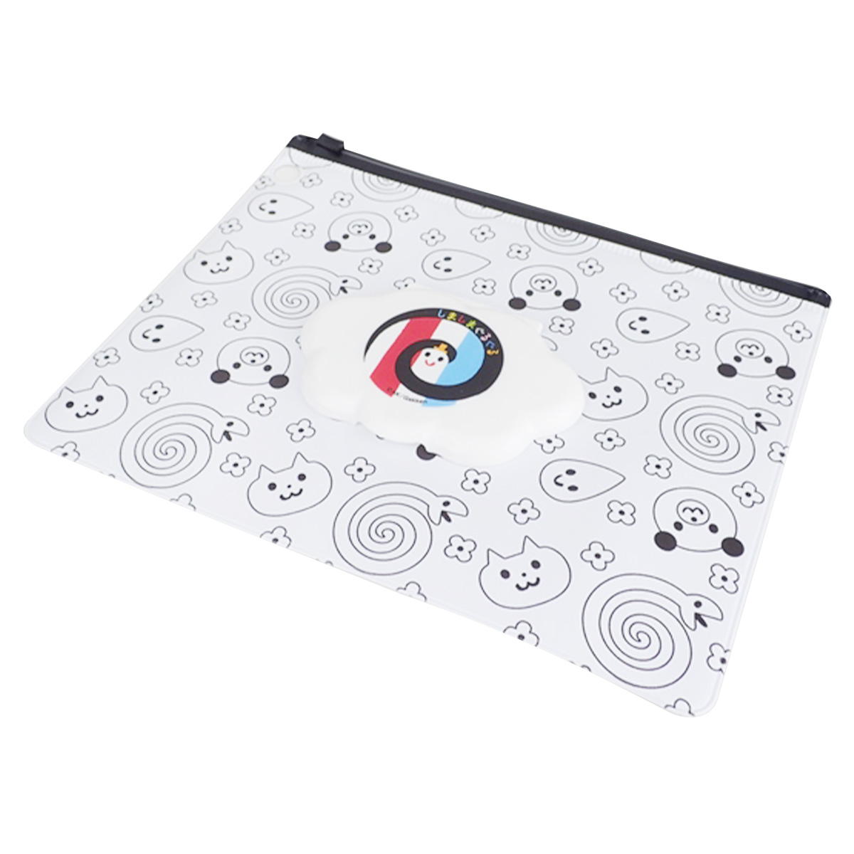 しまぐる フタ付Wシートポーチ 322664