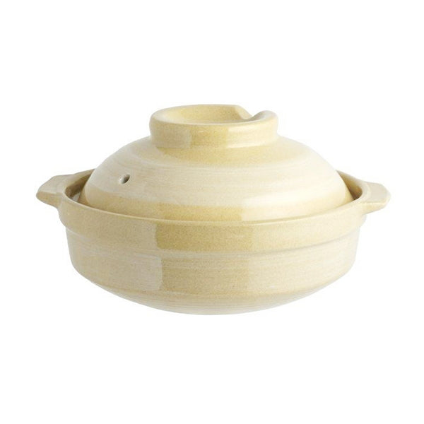 雪刷毛目 浅型土鍋 ひとり鍋用土鍋 17cm 323158