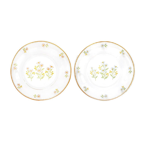 【OUTLET】ガラスラウンドプレートフラワー 323352