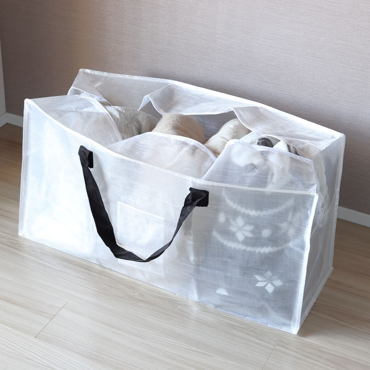 収納ケース 衣類 収納袋 衣装ケース バッグ クリア 80×40×30cm 323441