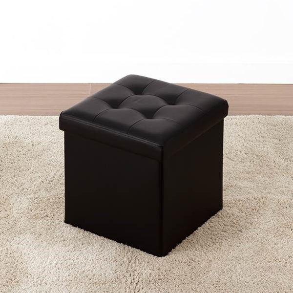 【WEB限定】スツール 収納 収納付き ボックス おしゃれ ブラック 34x34x33cm 323972