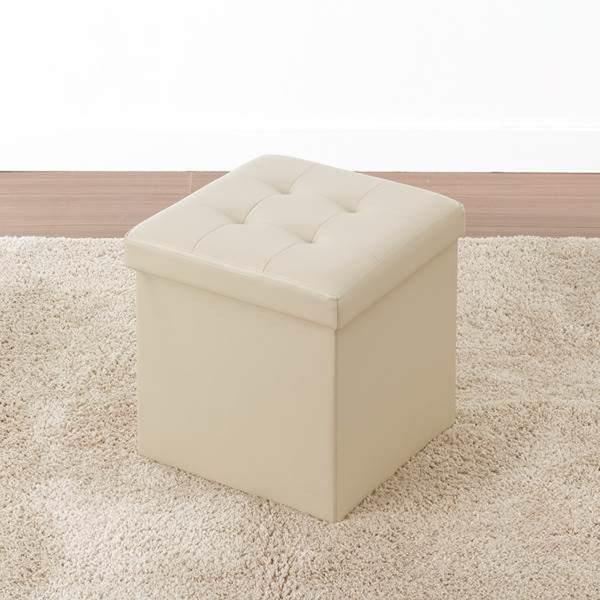 【WEB限定】スツール 収納 収納付き ボックス おしゃれ ホワイト 34x34x33cm 323973