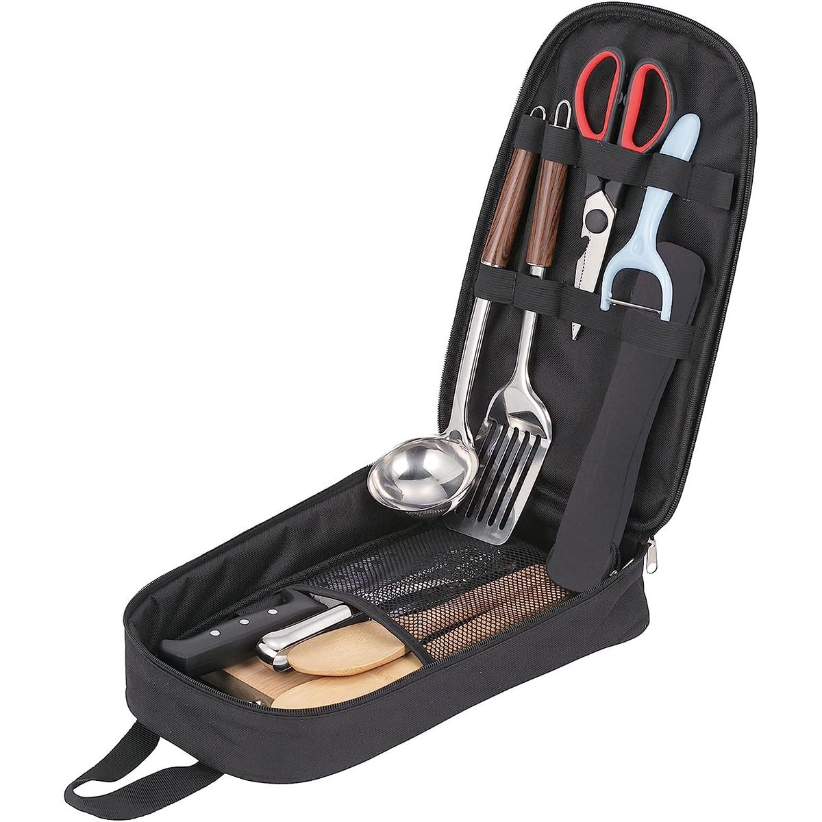 【OUTLET】【WEB限定】アウトドアキッチンツールセット 武田コーポレーション 調理器具 ブラック 21.5×36×7cm ADKC-14ST 324023