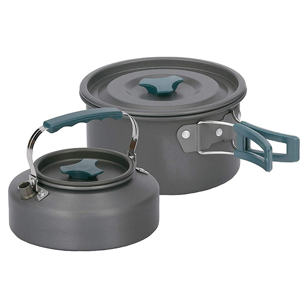 【WEB限定】クッカーセット アウトドア 調理器セット 武田コーポレーション キャンプ 鍋 ケトル 軽量 グレー 18×18×11cm SH20-NK2 324029