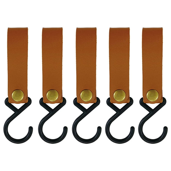 【WEB限定】フック アウトドア 武田コーポレーション レザー調フック 5個セット ブラウン 2×12cm HFR22-11 324030