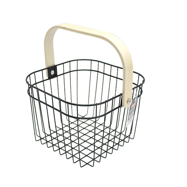 【在庫限り】スチールバスケット スチールワイヤーバスケット ブラック 25×24×18cm 324100