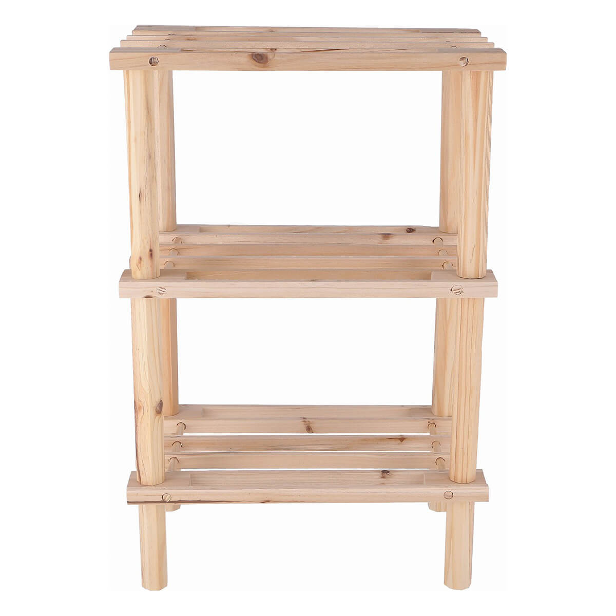 3段ラック 収納ラック 木製 マルチフリーラック ハーフ ナチュラル W31.5×D19.5×H48.5cm 325100