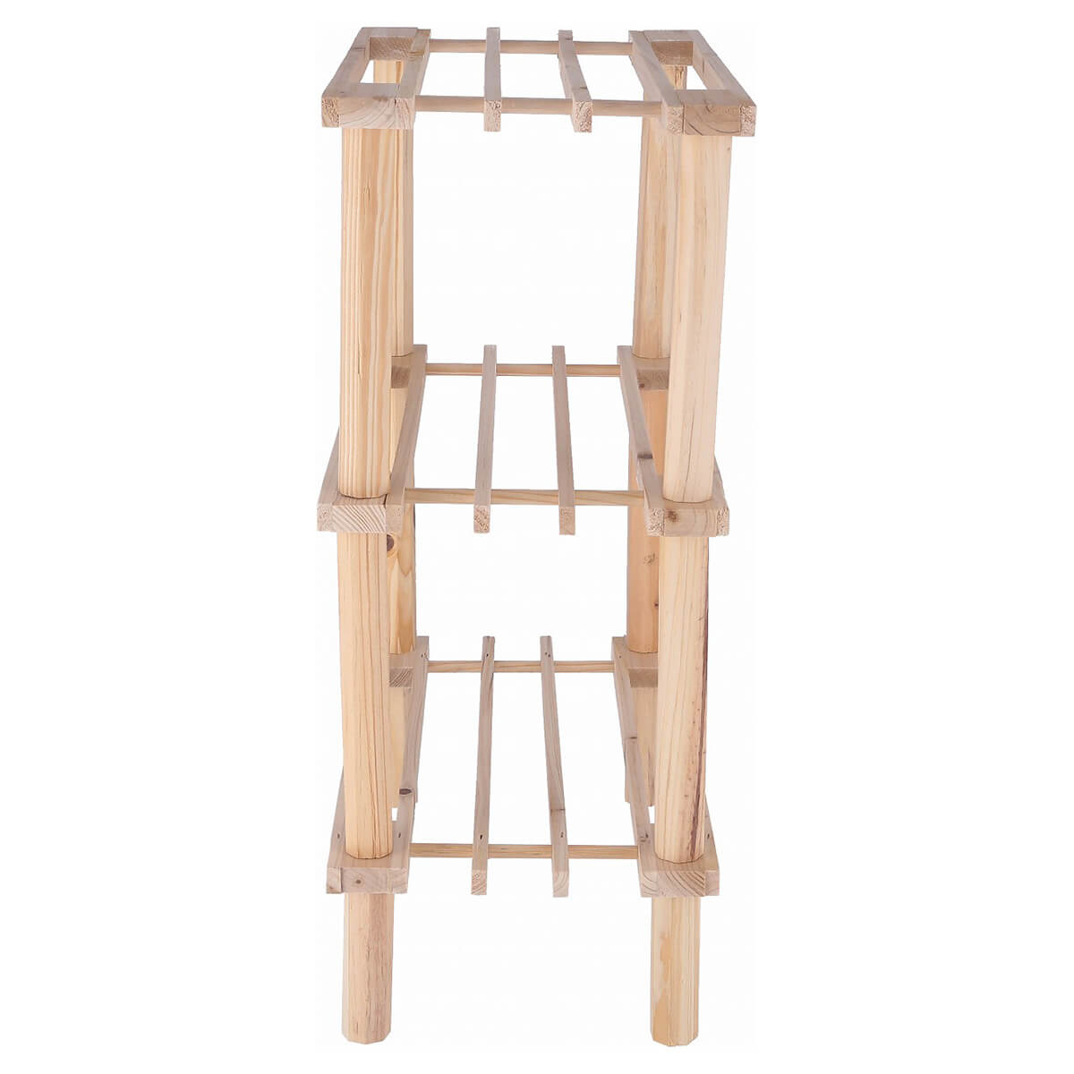 3段ラック 収納ラック 木製 マルチフリーラック ハーフ ナチュラル W31.5×D19.5×H48.5cm 325100