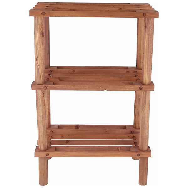 ラック オープンラック 物品棚 小棚 木製 3段 diy 収納棚 おしゃれ 北欧 マルチフリーラック ハーフ 3段 ブラウン W31.5×D19.5×H48.5cm 325101