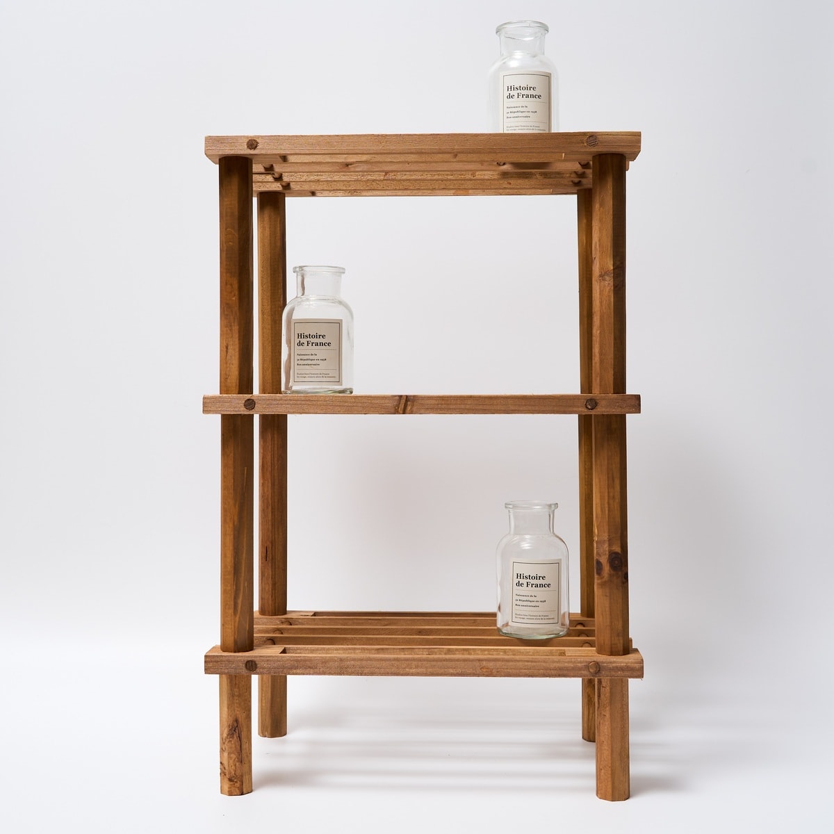 ラック オープンラック 物品棚 小棚 木製 3段 diy 収納棚 おしゃれ 北欧 マルチフリーラック ハーフ 3段 ブラウン W31.5×D19.5×H48.5cm 325101