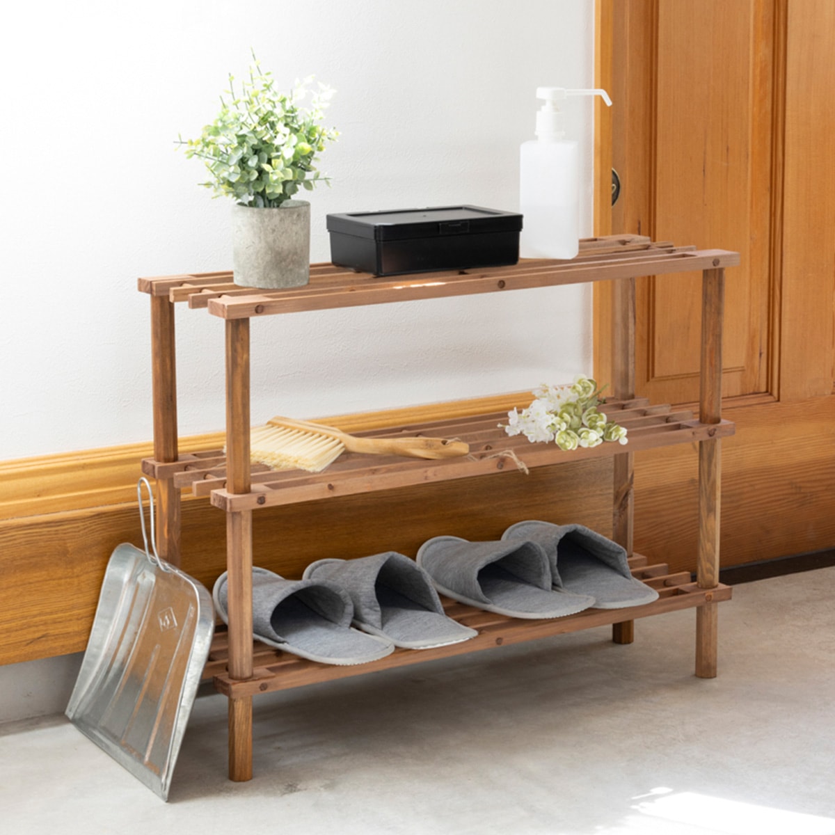 ラック オープンラック 物品棚 小棚 木製 3段 diy 収納棚 おしゃれ 北欧 マルチフリーラック 63×19.5×48.5cm ナチュラル 325102