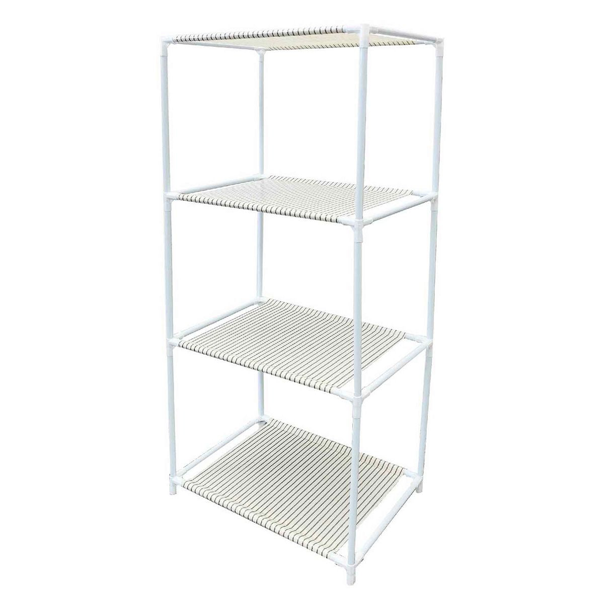 スチールラック 収納棚 3段パイプ収納ラック 約94×42×28cm ホワイト 325105