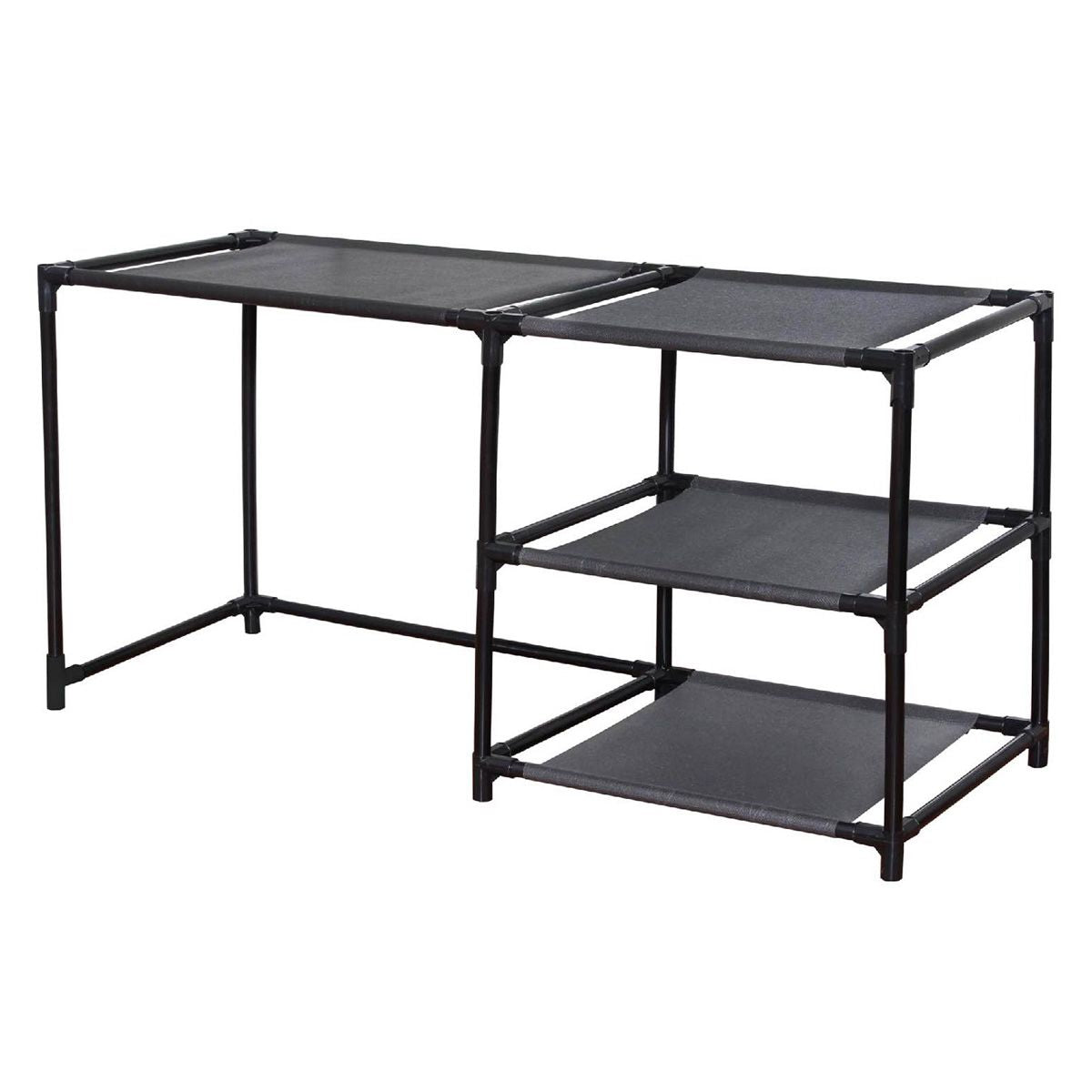 スチールラック 収納棚 マルチパイプ 収納ラック 約38×76.5×28cm ブラック 325106