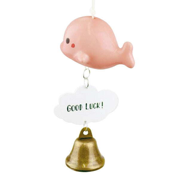 【OUTLET】チャイム ウィンドウチャイム 風鈴 呼び鈴 ベル 陶器チャイム クジラ ピンク 325593