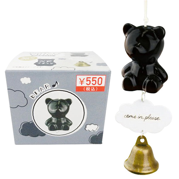 【OUTLET】チャイム ウィンドウチャイム 風鈴 呼び鈴 ベル 陶器チャイム ベア ブラック 325594