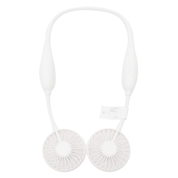 【OUTLET】ネックファン 首掛け扇風機 首かけ 軽量 コンパクト ツインファン/HCF20-05GV ホワイト 325771
