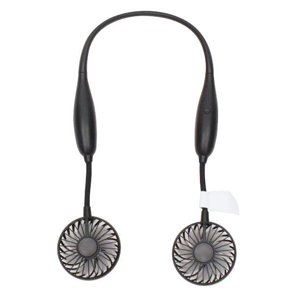 【OUTLET】ネックファン 首掛け扇風機 首かけ 軽量 コンパクト ツインファン/HCF20-05GV ブラック 325772