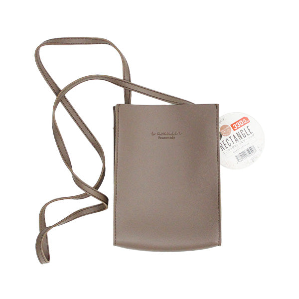 ショルダーバッグ スマホショルダー レディース 小さい 軽い 肩がけバッグ 斜めがけ レクタングルショルダーバッグ(ブラウン・ピンク)18.5x14x5cm 325836