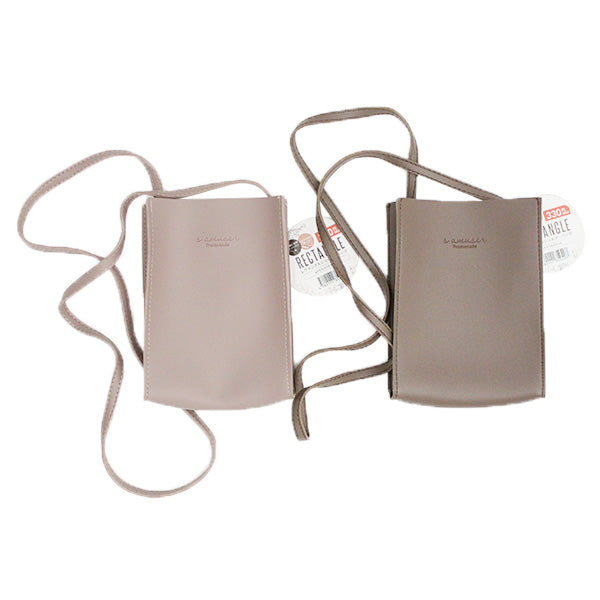 ショルダーバッグ スマホショルダー レディース 小さい 軽い 肩がけバッグ 斜めがけ レクタングルショルダーバッグ(ブラウン・ピンク)18.5x14x5cm  325836