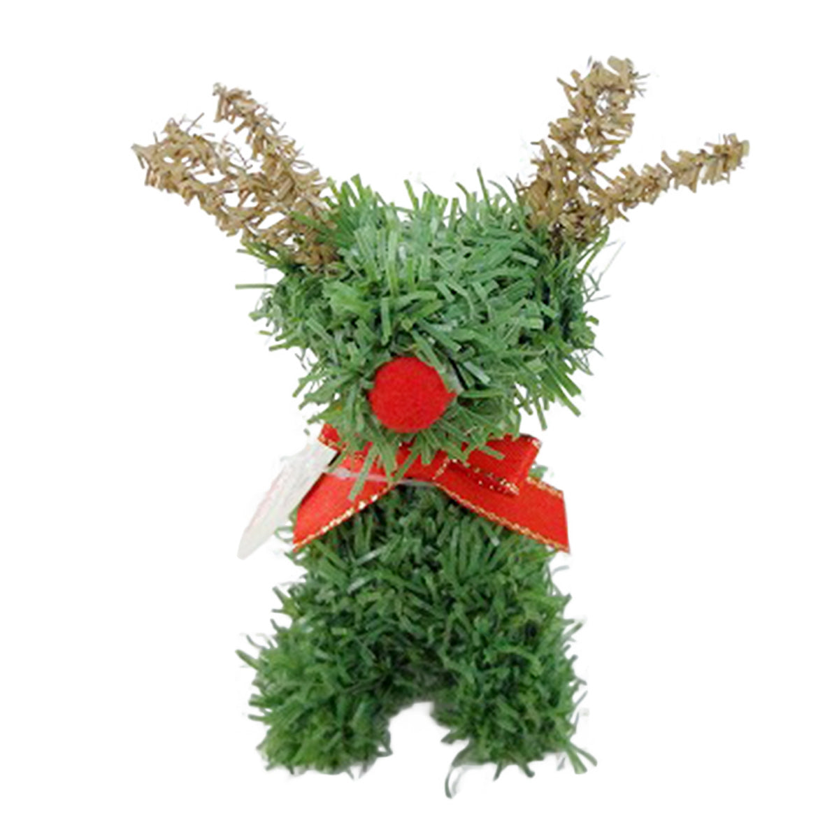 【在庫限り】オブジェ 置物 クリスマス飾り トナカイオブジェ グリーン 約H14xW5.5xD6cm 325883