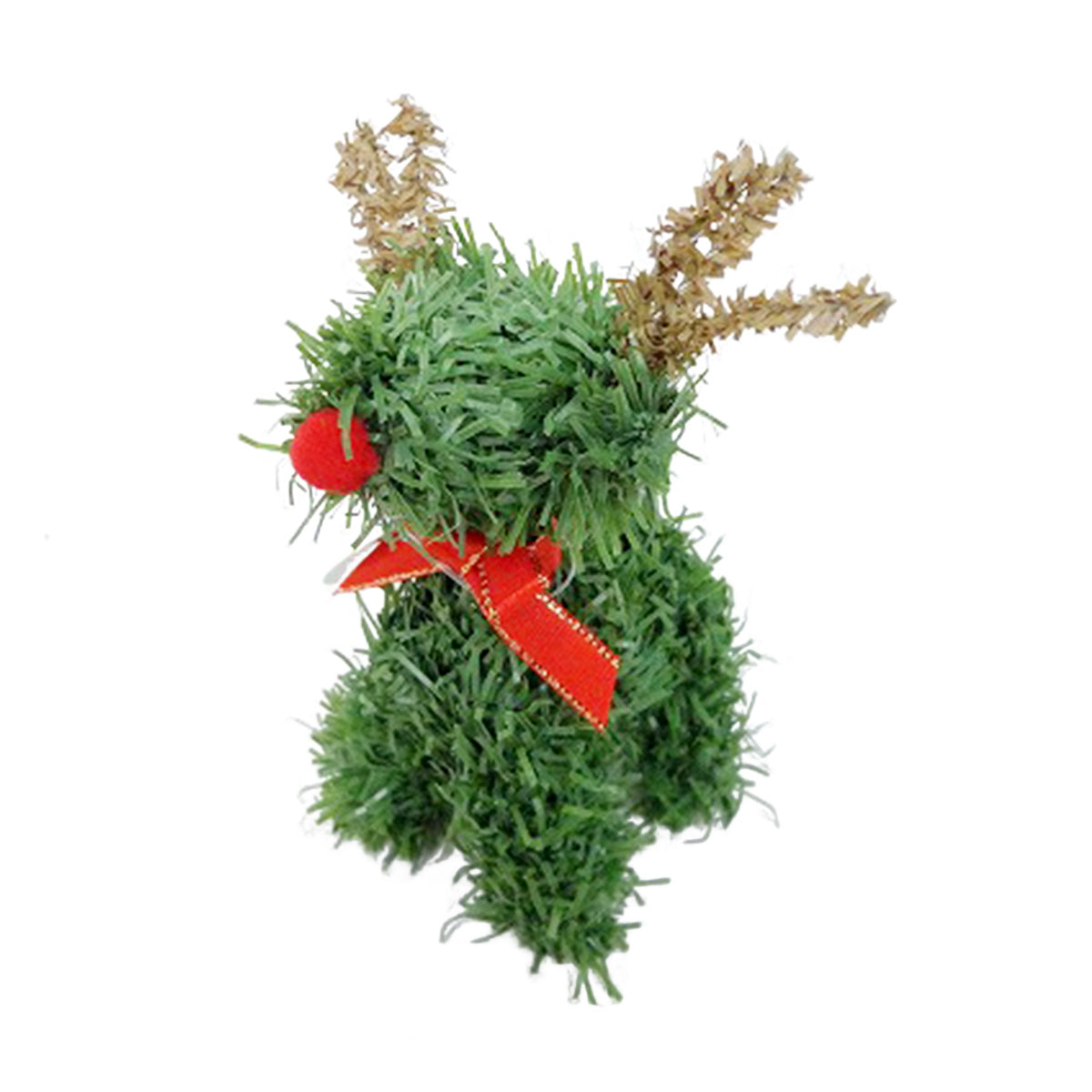 【在庫限り】オブジェ 置物 クリスマス飾り トナカイオブジェ グリーン 約H14xW5.5xD6cm 325883