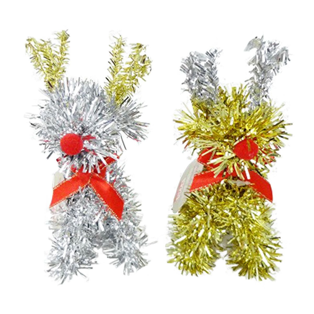 【在庫限り】置き物 クリスマス トナカイ オブジェ(ゴールド・シルバー)約H14xW5.5xD6cm 325884